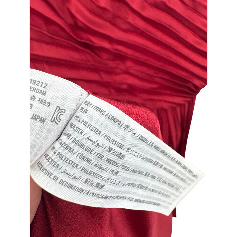 Abercrombie & Fitch Gisele Maxi Dress Medium Wine Red One Shoulder Pleated NWT